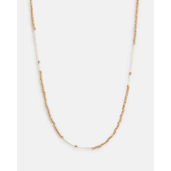 Allsaints Australia Womens Amelie Small Bead Necklace Brass/Cream AU31-418